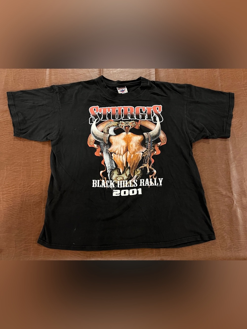 Vintage Sturgis Black Hills Rally 2001 Dual Sided Biker Shirt - Size XL